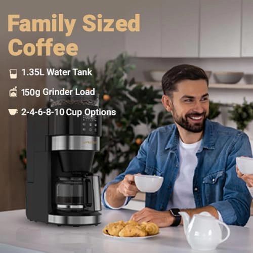 Grindbrew Pro - Conical Burr Grinder Digital Control Panel