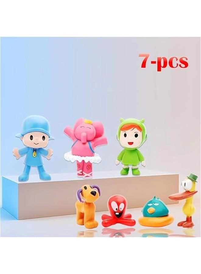 Animated Character Set - 7-Piece 2.6 Inch PVC