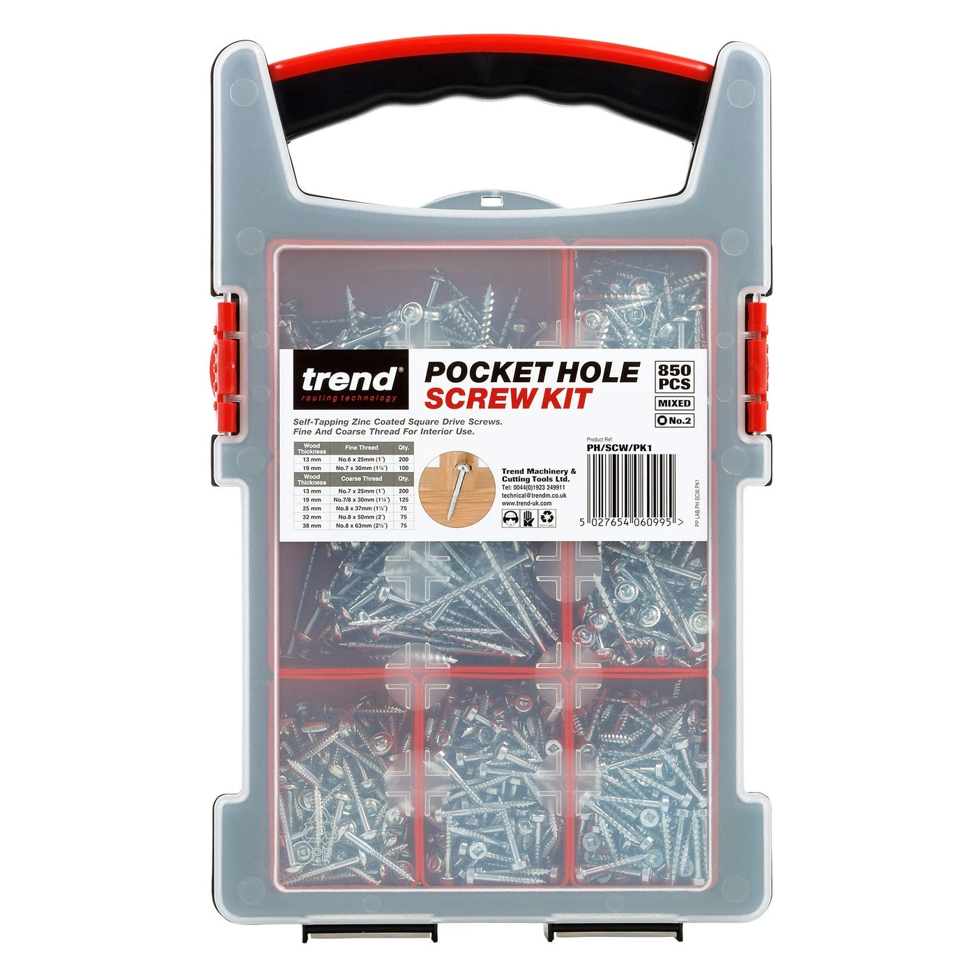 Trend Pocket Hole Screws - 850 Self-Tapping Square Drive