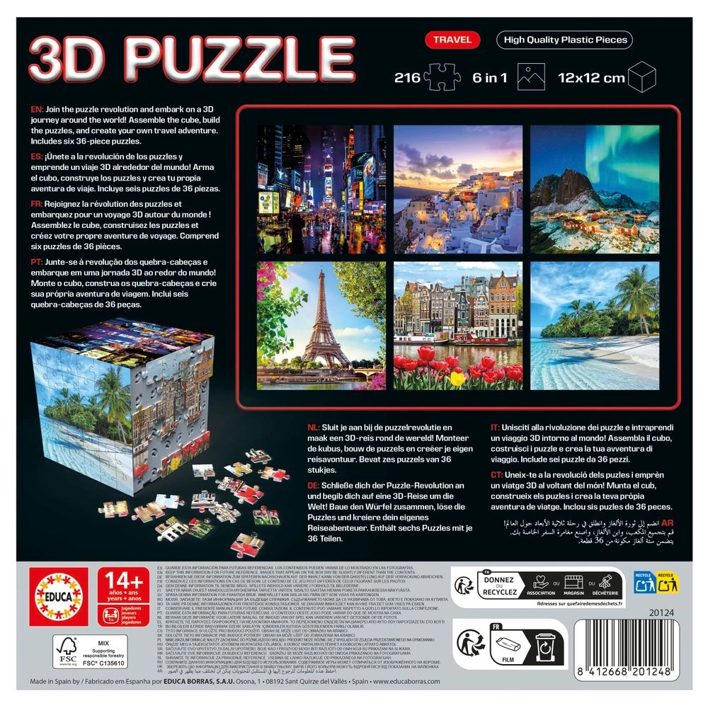 Travel 6-in-1 3D Puzzle (RTT-20124) - 216 pcs