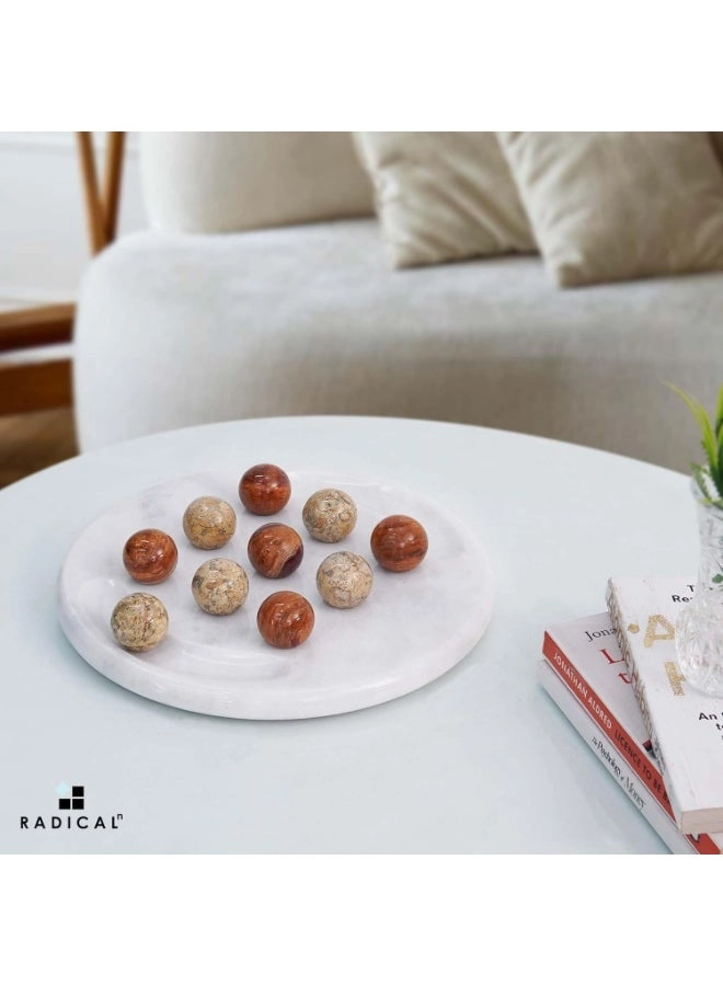 tic_tac_toe - Marble Handmade Red and Coral