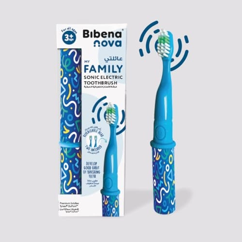 Family Sonic Toothbrush - Battery-Powered Replaceable Green