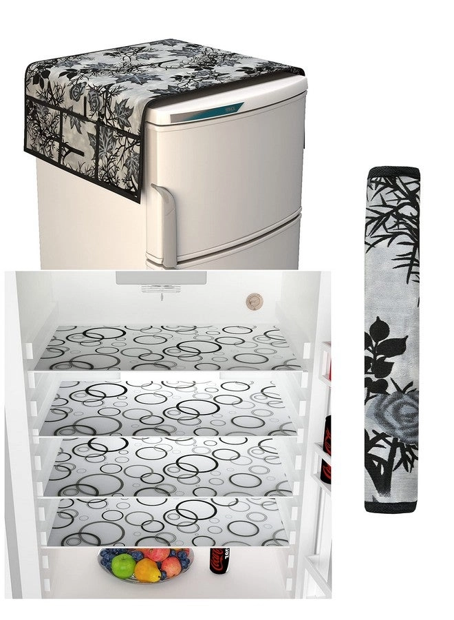 Fridge Top Cover - 99 X 56 CM + Fridge Handle Covers - 2 30 X 16 CM + Fridge Mats - 4 pieces 28 X 43 CM