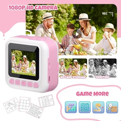 Kids Camera - Instant Print Pink