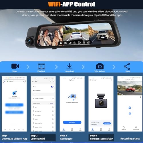 9.66 Inch Mirror Dash Cam - 1080P