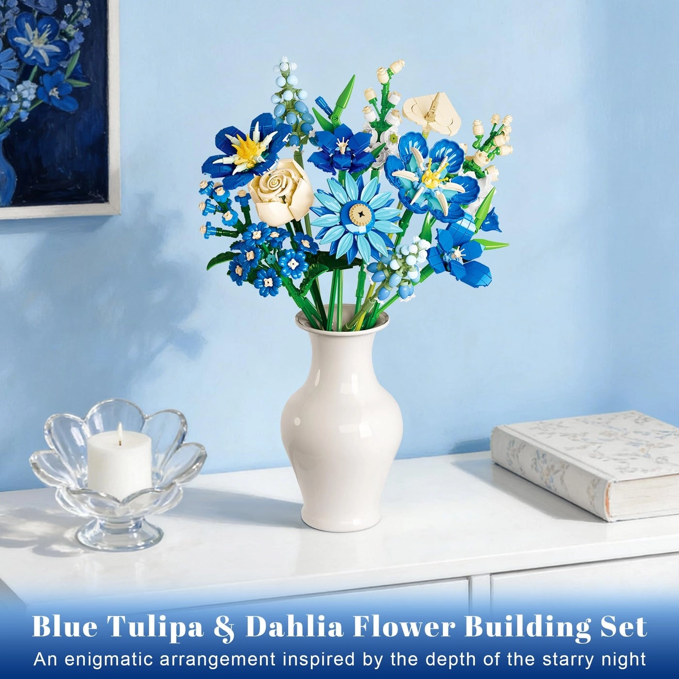 Blue Flower Bouquet - 13pcs