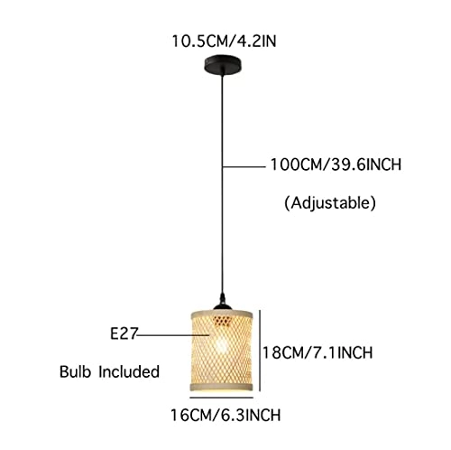 Bamboo Chandelier with Fish Basket