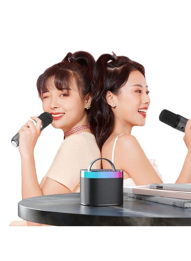 LED Bluetooth Karaoke Speaker - Dual Microphones