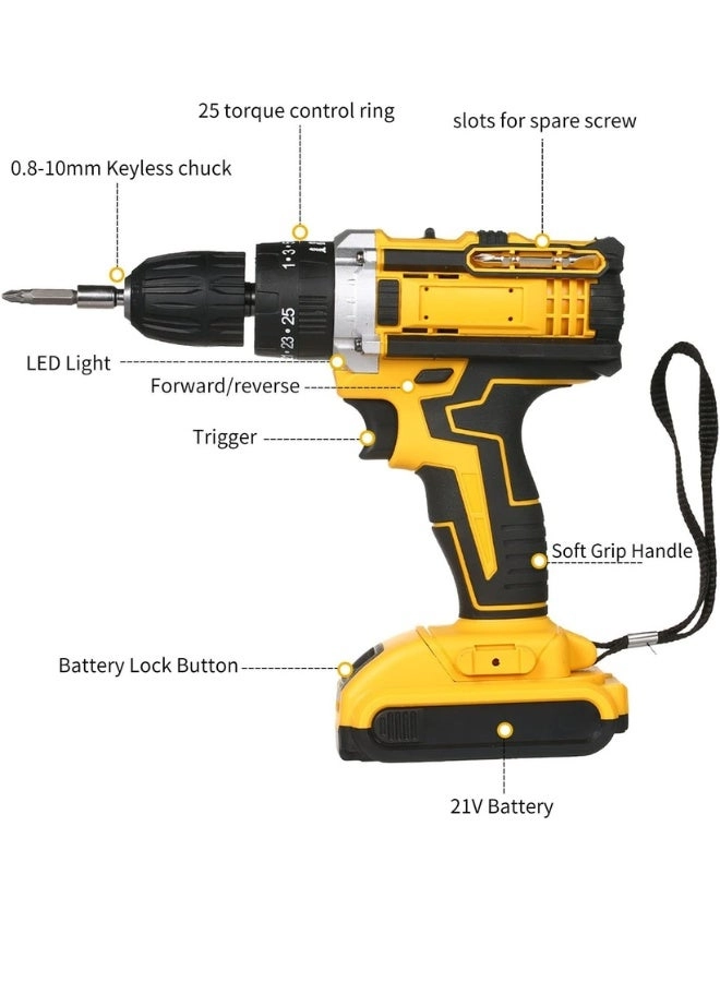 Cordless Drill Driver - 48V 2x21V 7500mAh Kit