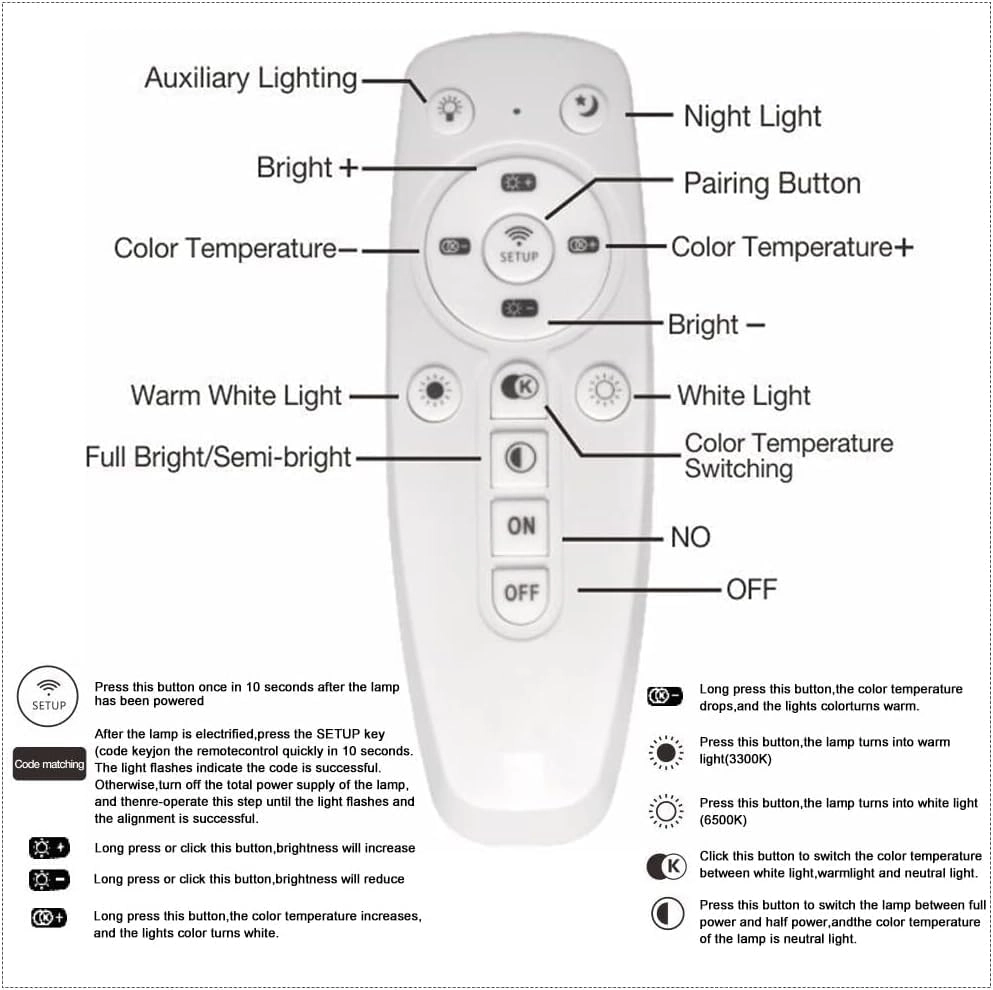 Crystal Ceiling Light - 3000k-6000k Dimmable