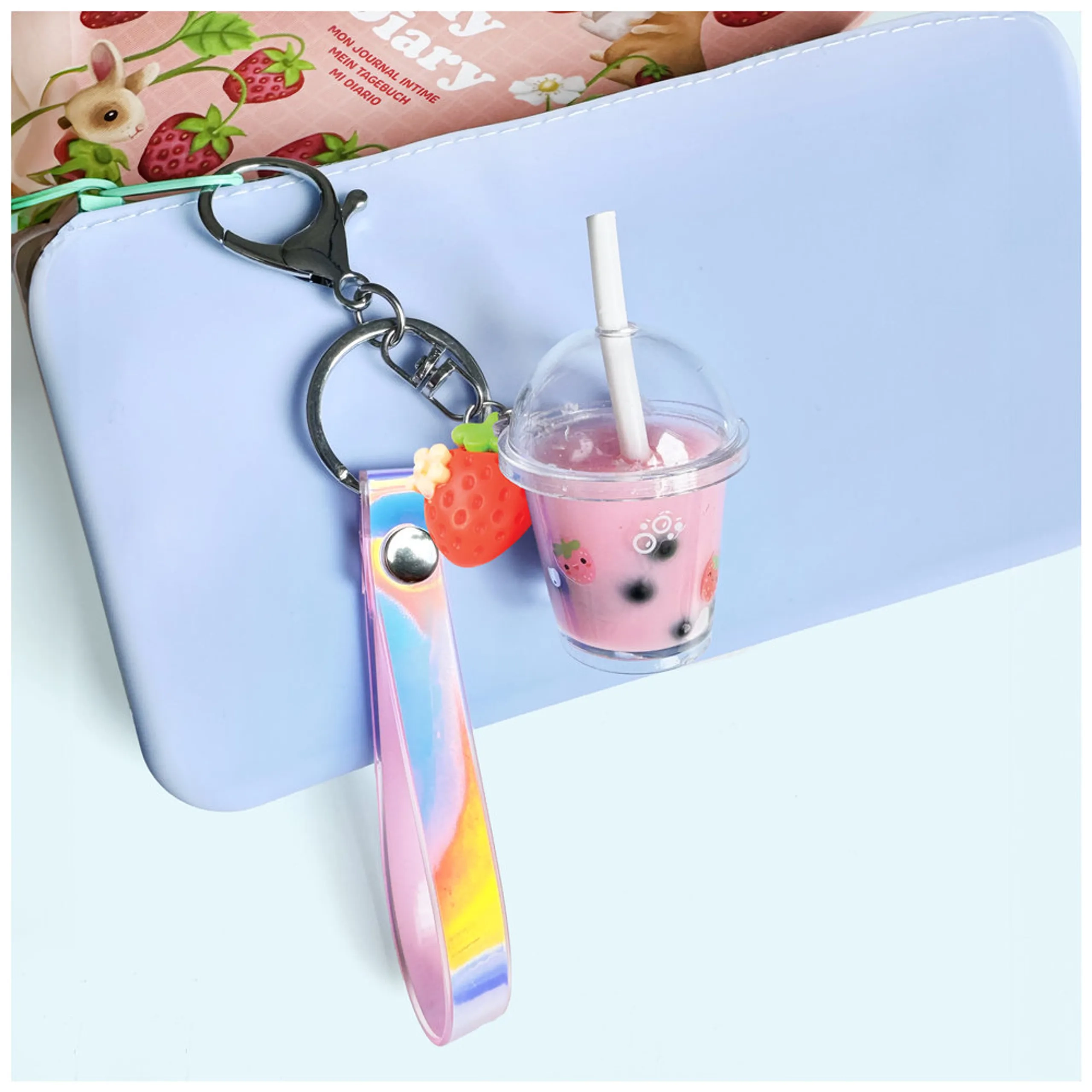 Bag Charm Kit - Strawberry Bubble Tea