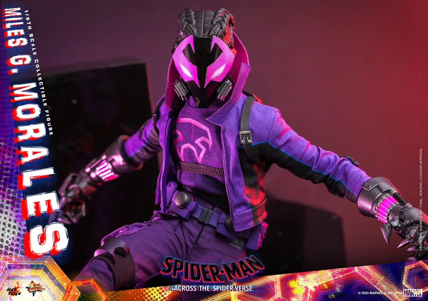 Miles G Morales - Spider-Man: Across the Spider-Verse Sixth Scale Action Figure - LED light-up Prowler gauntlets