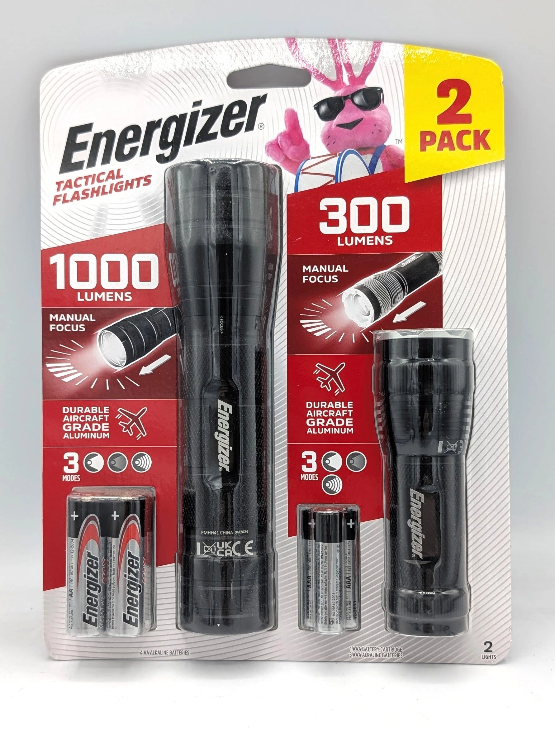 Energizer Holdings Inc. High Lumen Metal Flashlight (1000lm) + Compact Tactical Flashlight (300lm)