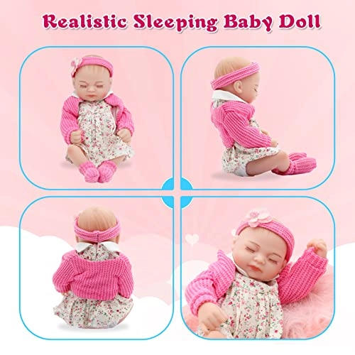 Reborn Baby Doll - 10 inch Silicone Girl Ages 3+ Gift Set