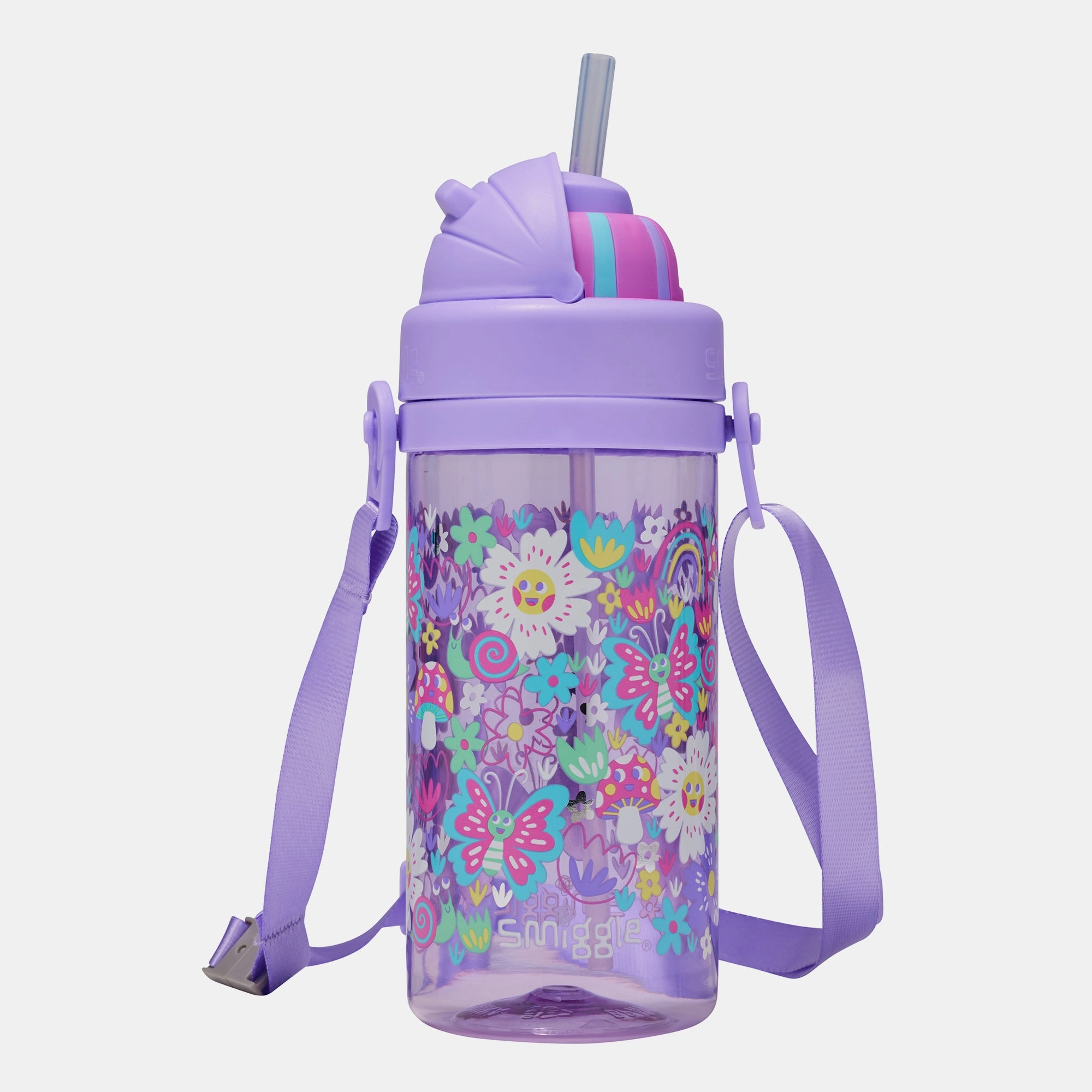 Smiggle Over And Under Water Bottle - Flip Top Soft-Touch Spout Tritan 400 ml