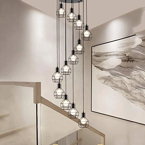 Clip Chandelier - E27 8 head Black