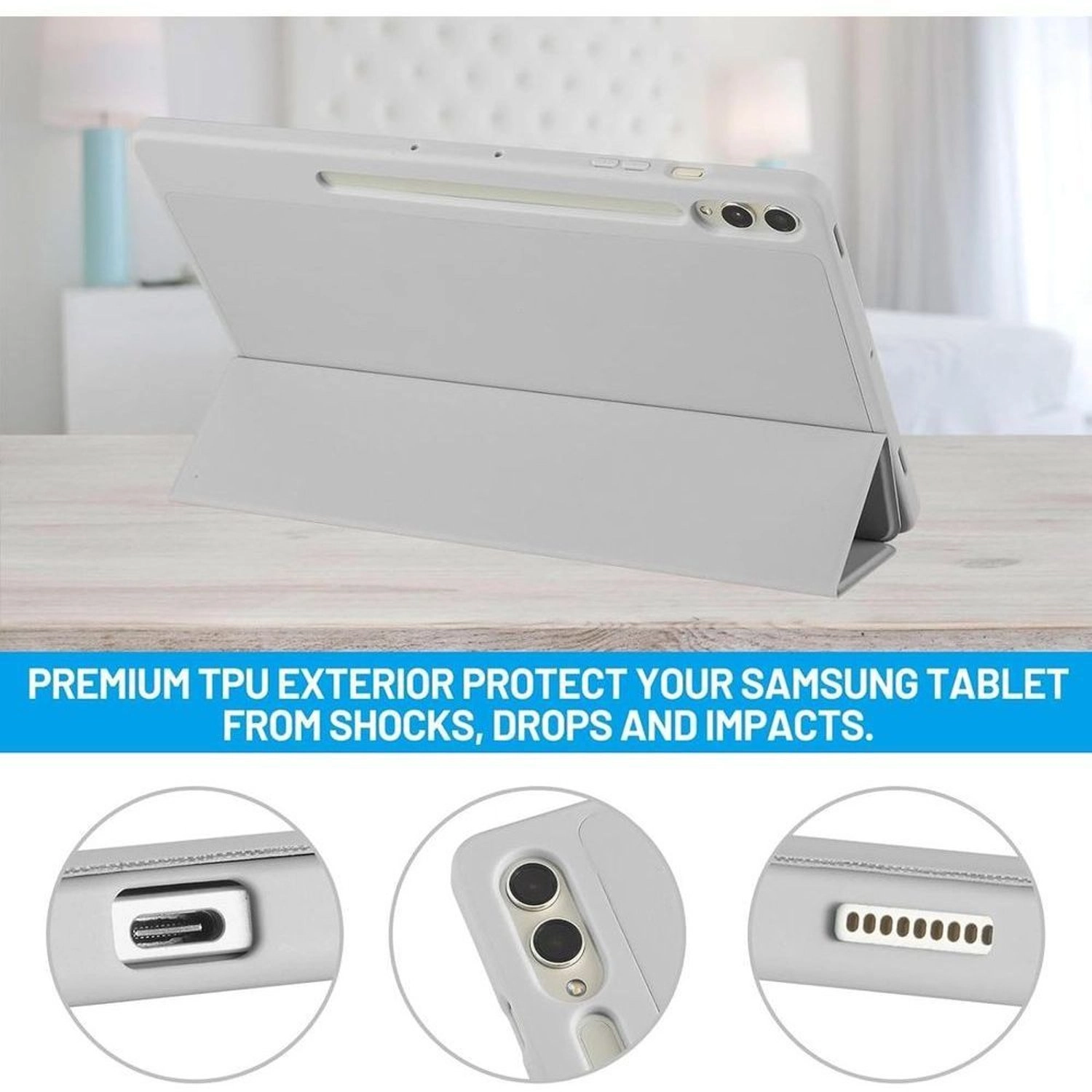 Trifold Stand Case with Pen Slot for Tab S10 Ultra