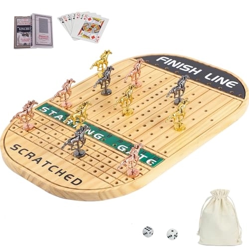 Horse Race Board Game - 11 Horses 4 Dice Solid Wood