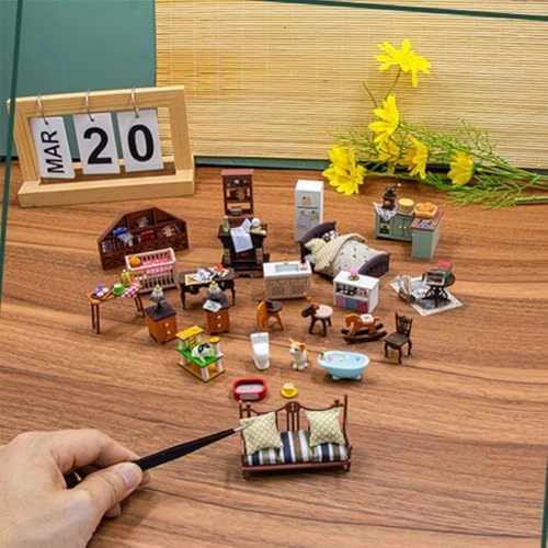 3D Wooden Puzzle Bookshelf Insert - Library of Books 1:24