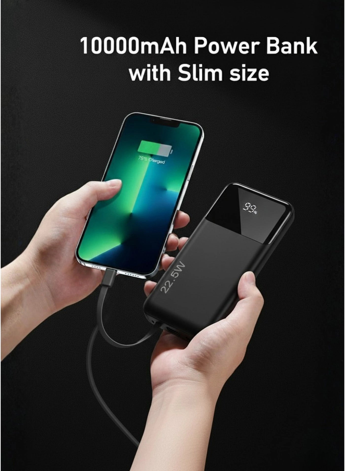 N17 - 10000mAh 22.5W Fast charging 2 USB 1 Type-C