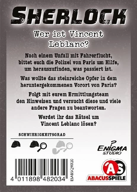 Sherlock: Who is Vincent Leblanc? - Card Game (German)
