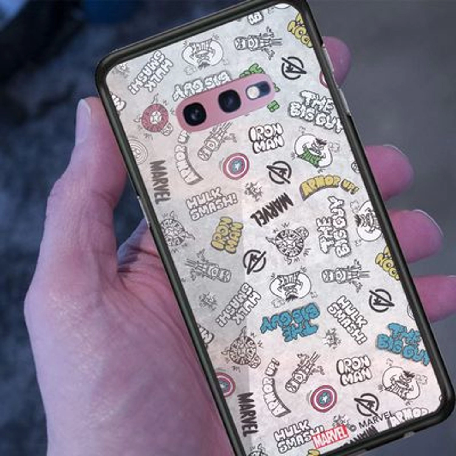 Avengers Assemble Cover for Galaxy S10e - TPU Bumper Case + Tempered Glass Back Back Case