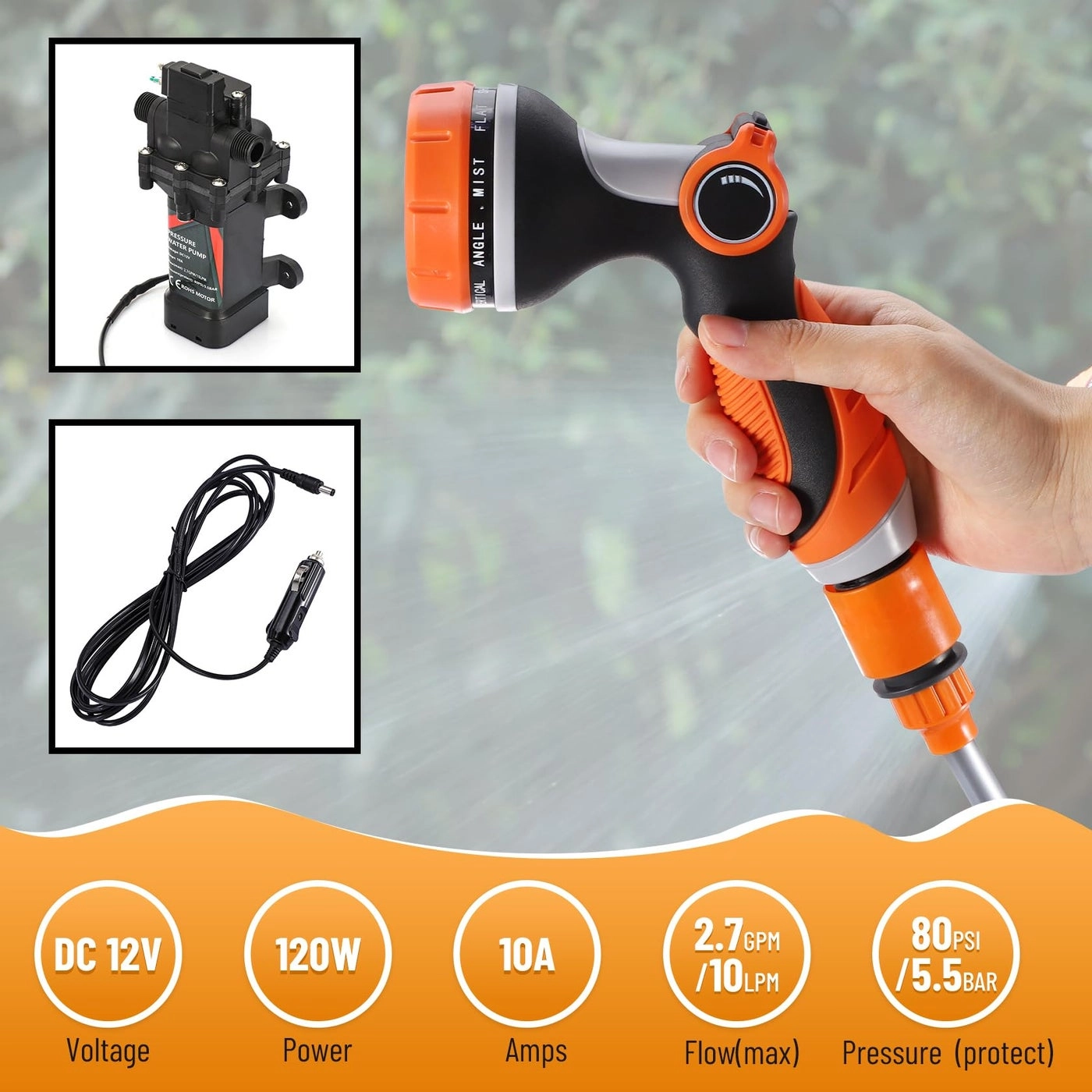 Pressure Washer Pump - 120W 80PSI 12V
