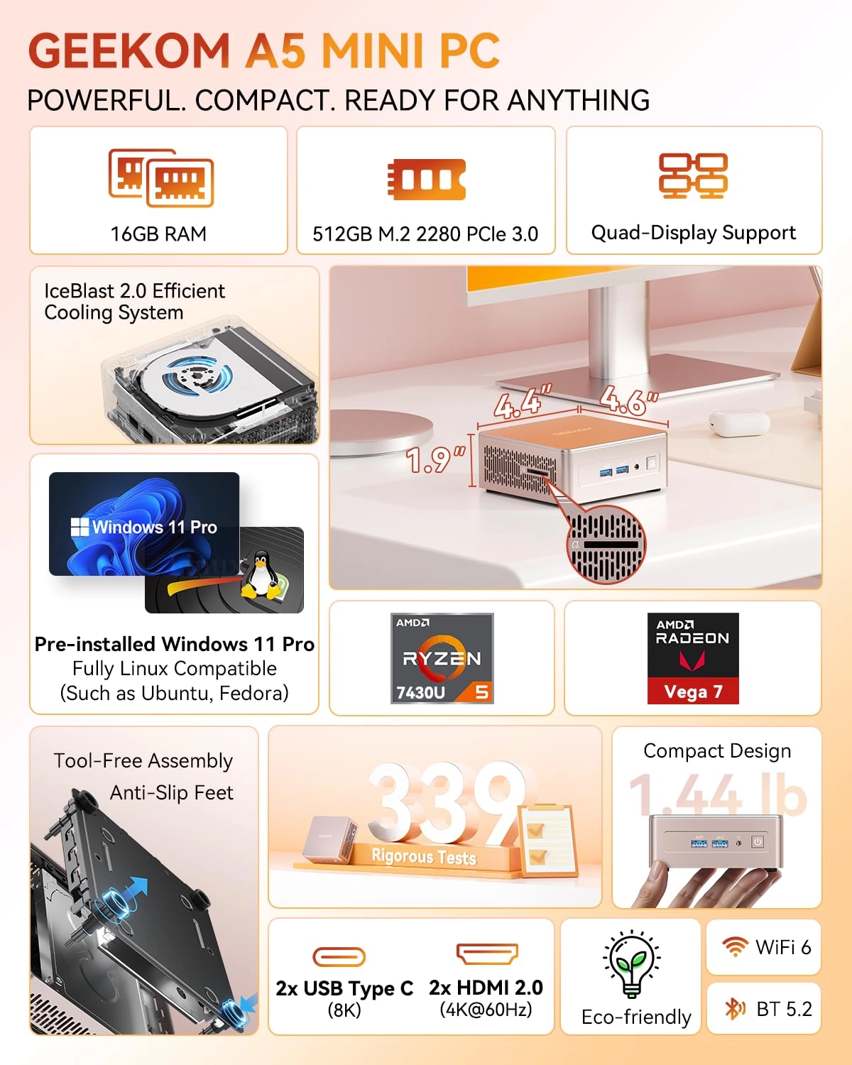 A5 - Ryzen 5 7430U 16GB 512GB