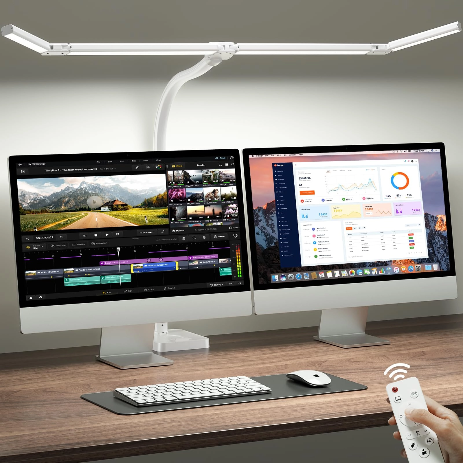 SHENZHEN LIANGTOU TECHNOLOGY COPORATION LIMITED 42" LED Desk Lamp - 1800LM 4-Segment Remote