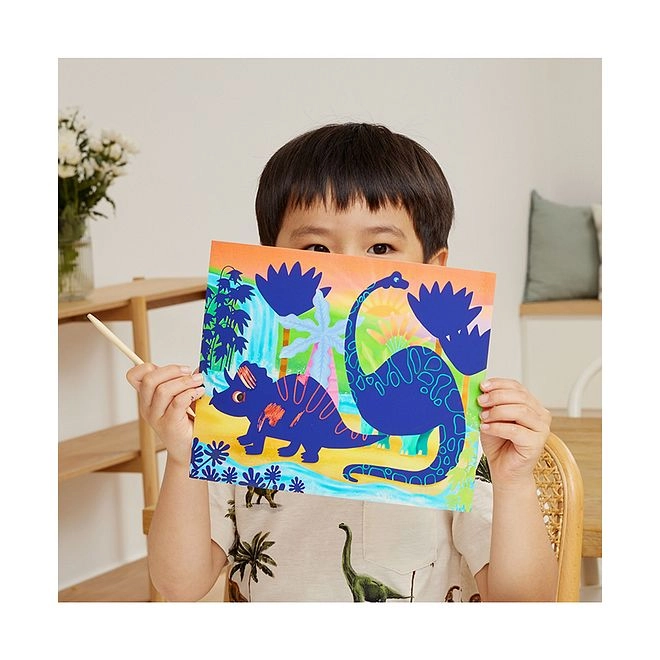 Scratch Art Kit - 5-8 years 8 cards 2 wooden etching tools