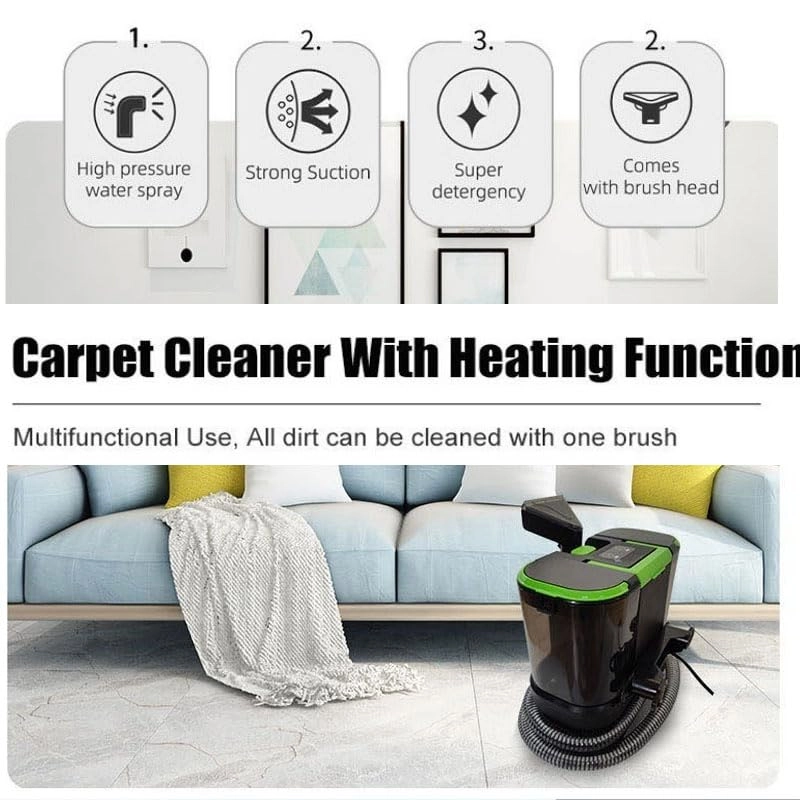 Handheld Carpet & Upholstery Cleaner - 450W 12KPa 1.5m Hose