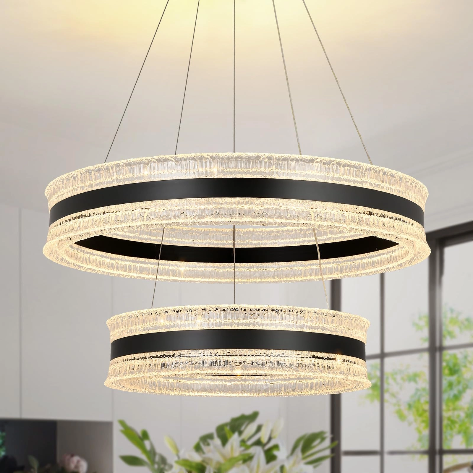 KUNYEEE Modern LED Chandelier - 100cm