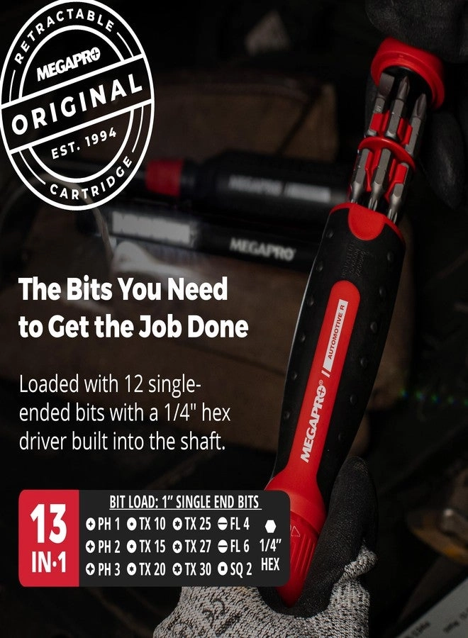 Automotive Screwdriver Ratcheting - Multi-Bit Screwdriver Set ¼” Hex Shaft