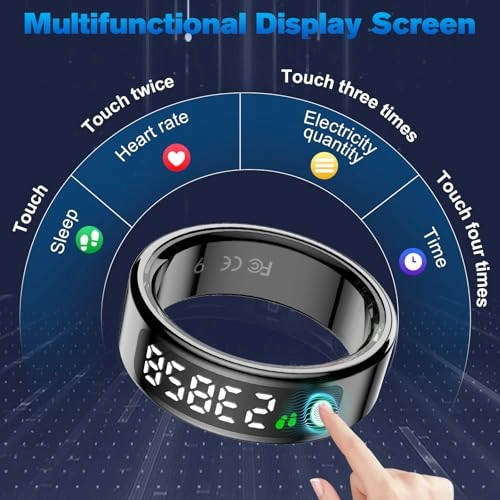 Smart Ring - LED Dispay Screen Heart Rate Sleep Tracker