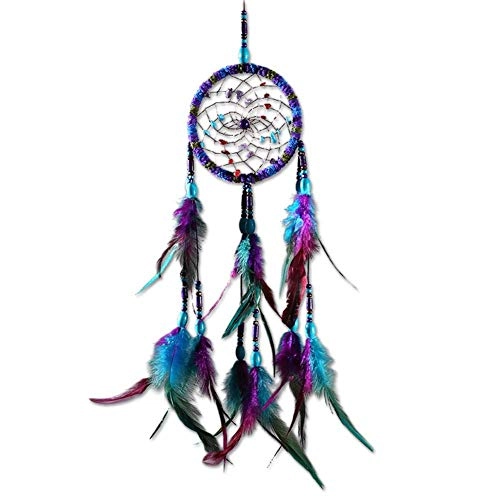 Dreamcatcher - Siderosphere, feathers, lines, wood beads.