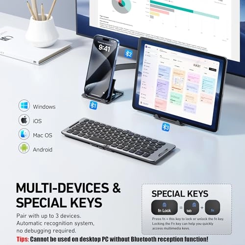 Foldable Bluetooth Keyboard - Wireless