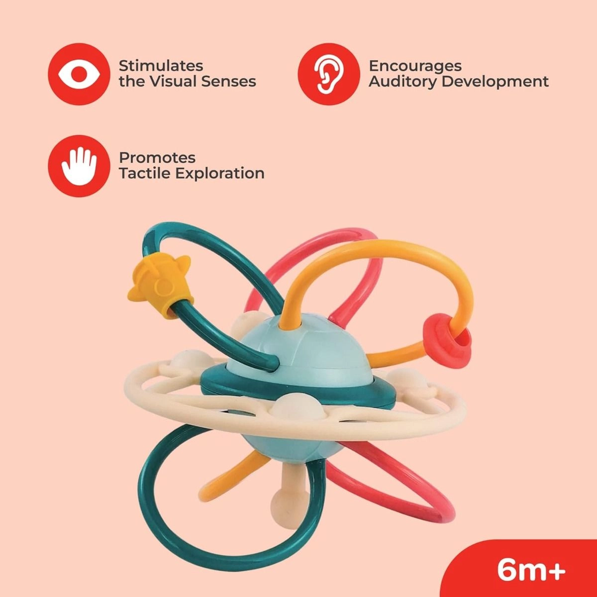 Spinny Rattle & Teether Activity Ball - 6 months BPA free