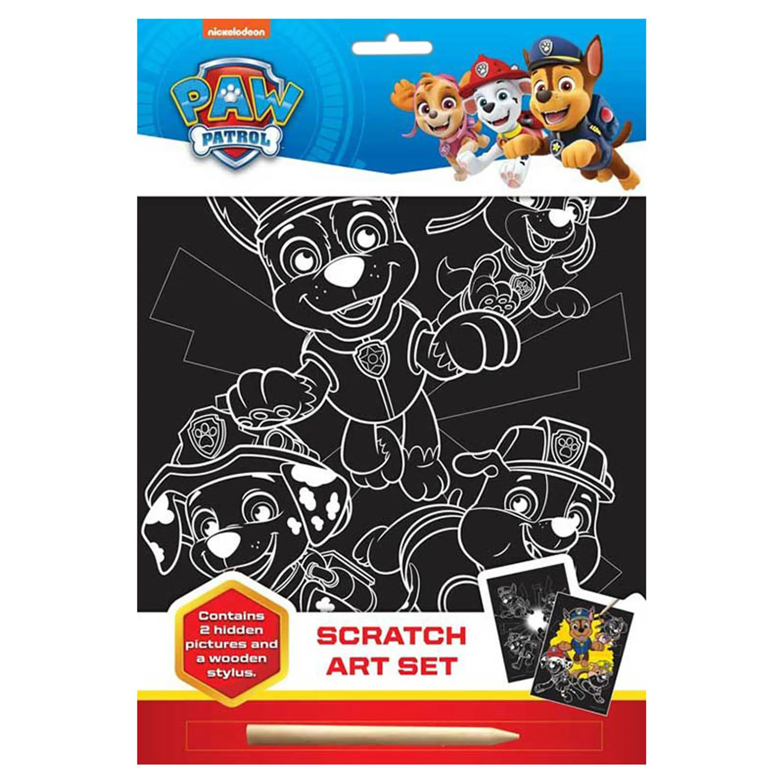 Paw Patrol Scratch Art Set - wooden stylus