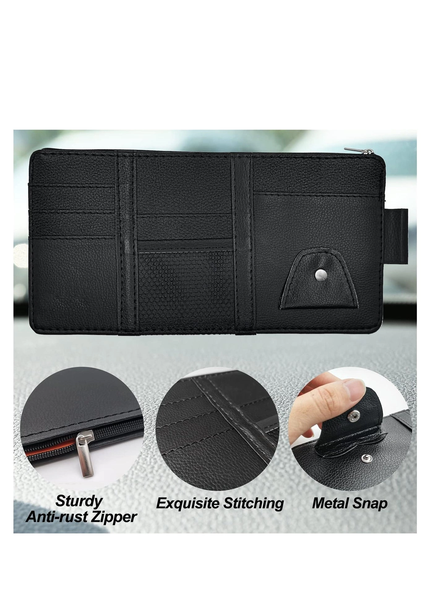 Car Sun Visor Interior Accessories Cards - 2 Pack 8 CD or DVD Sleeves