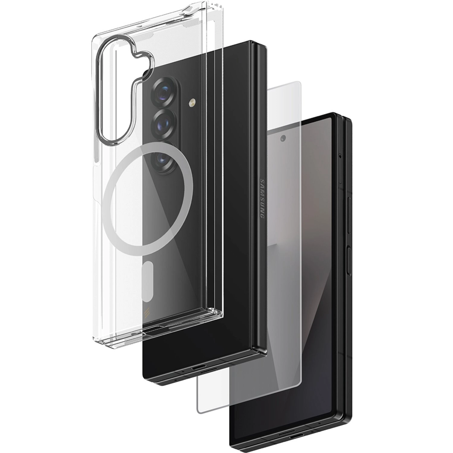 Smartix Magnetic Clear Case With Screen Protector for Samsung Galaxy Z Fold7