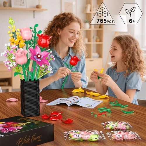 Flower Bouquet Building Set - 860 pcs