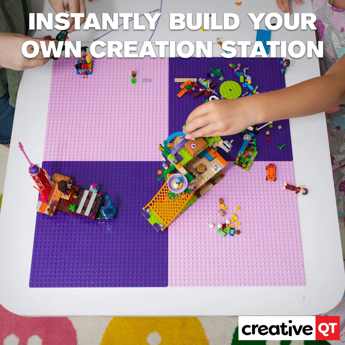 Peel-and-Stick Stackable Baseplates - 4 pcs