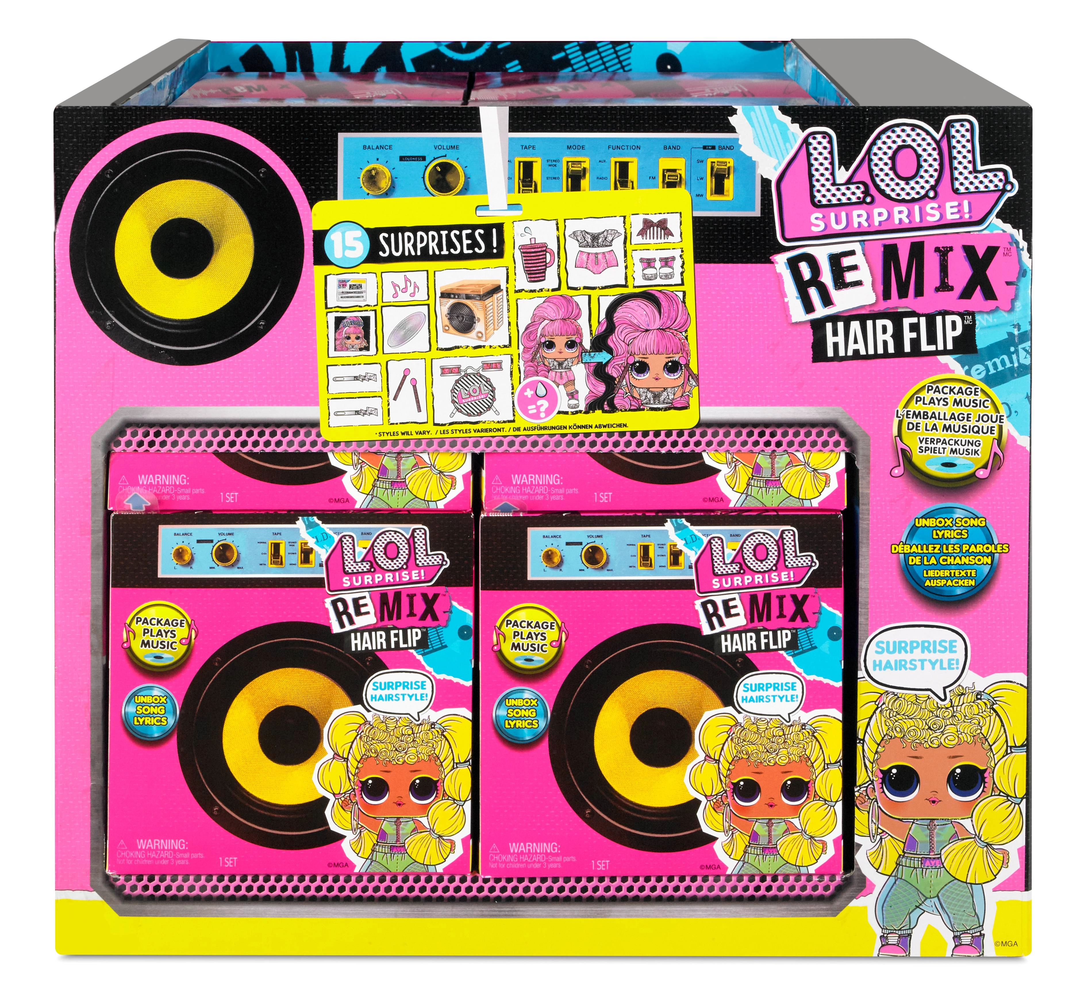 MGA Entertainment Remix Hair Flip - 15 Surprises Plays Music