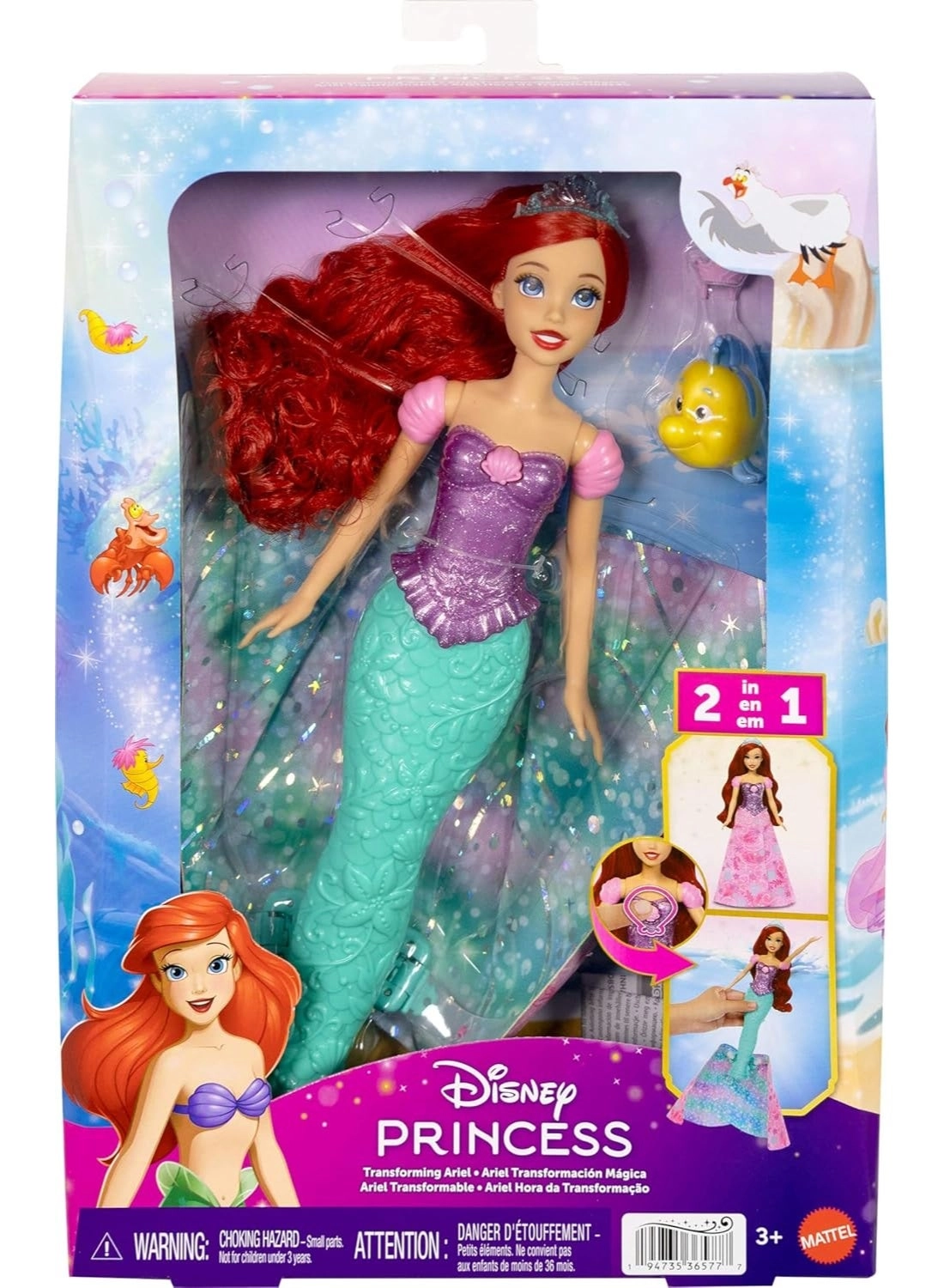 Ariel Fashion Doll - Human to Mermaid Transforming