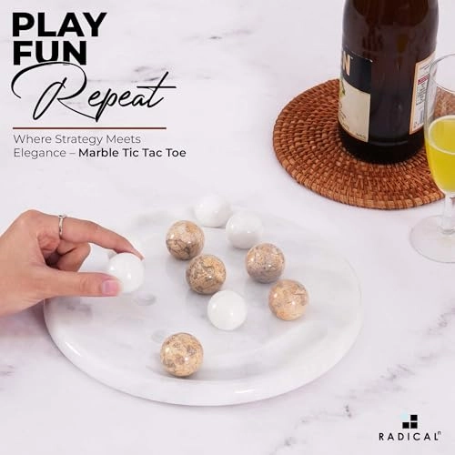 tic_tac_toe - Marble Handmade Red and Coral