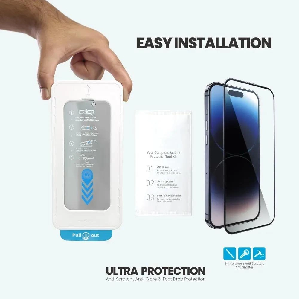 Privacy Screen Protector for iPhone 15 Pro - 9H 0.33mm