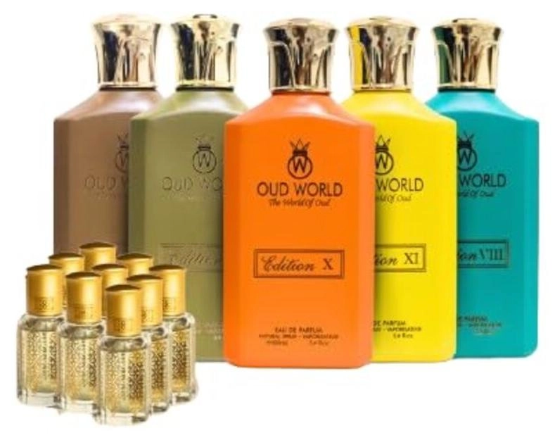 OUD WORLD ONE MILLION - Eau de Parfum 100ml + BLUE DE CHANEL - Eau de Parfum 100ml + CK ETERNITY - Eau de Parfum 100ml + EROSE VERSACE - Eau de Parfum 100ml + GUCCI BLOOM - Eau de Parfum 100ml