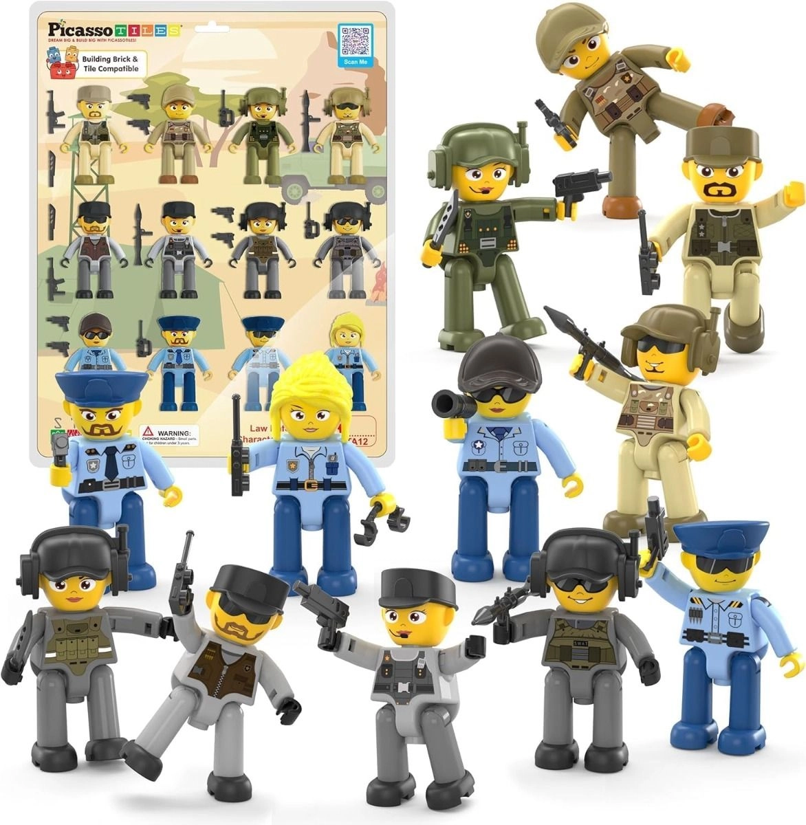 Picasso Magnetic Law Enforcement Character Figures (ALGT-PTA12) 12 pcs