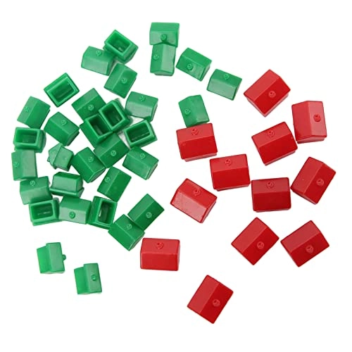 Hotels Houses Game Pieces - 10 red houses and 30 green houses