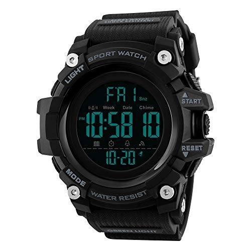 Multifunctional Waterproof Watches Outdoor Sports Digital Military LED Double Time 54mm Plastic